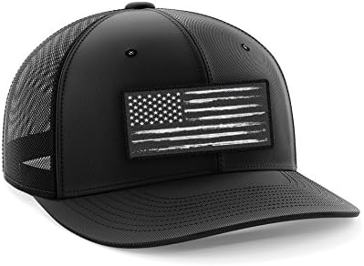 DURO threads USA White Flag Distressed Hat Fitted Cap (L/XL)