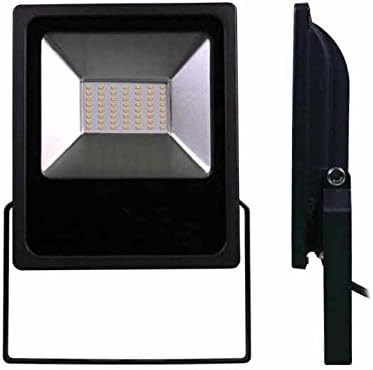 LUMiLiFE 50W SMD Slimline LED Flood Light - IP65 - Warm White - Black - Sensor
