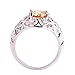 Psiroy 925 Sterling Silver Plated Round Simulated Morganite Floral Cocktail Ring for Women Size 7