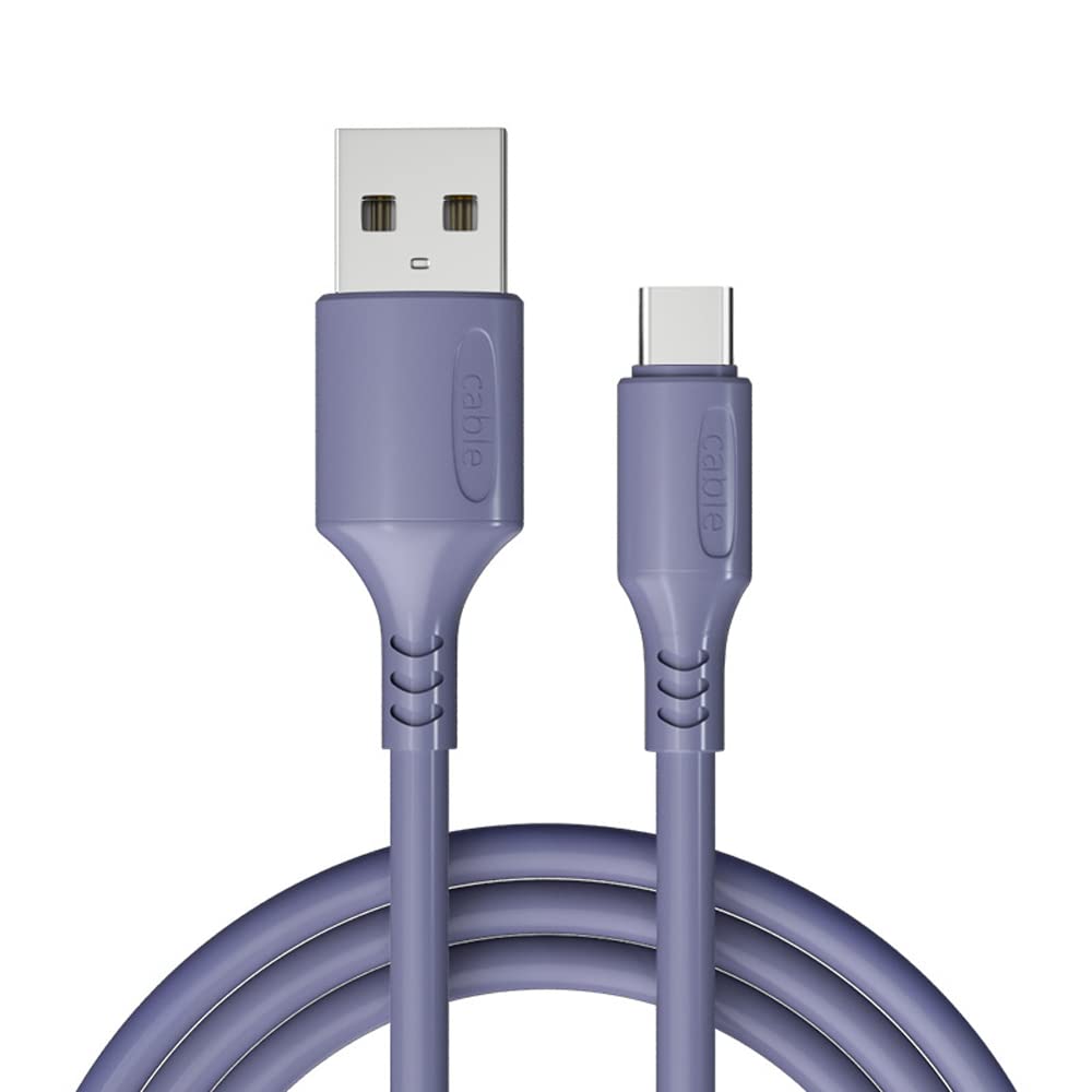JQQJ USB Type C Cable 3A Fast Charging, USB-A to USB-C Data Sync Transfer Cord, USB C Charger Cord (1.2M Purple 1Pcs)