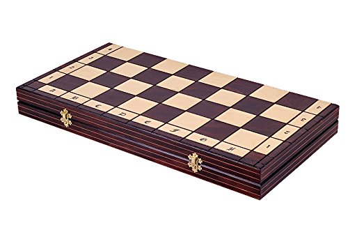 The Alcazar Chess Set an Unique Hand Crafted Wood Chess Pieces with a 5 inch King, 22.8 inch Wooden Chess Board that Folds for Chess Piece Storage - Thumbnail 4