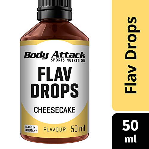 Body Attack Flav Drops®, 50 ml, Cheesecake, Aromatropfen für Lebensmittel, zuckerfreie Flavour Drops ohne Kalorien, vegan & Qualität Made in Germany – Bild 3