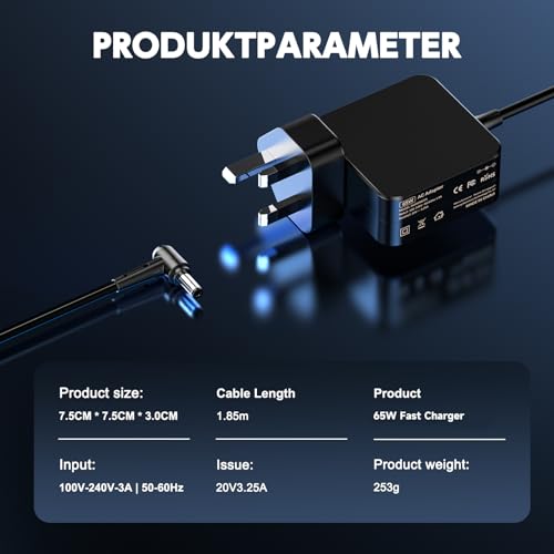 65W Laptop Charger Compatible With Lenovo V15 V14 V155 V145 IdeaPad Series | V15 V14 G1 G2 G3 V155 V145 V140 V320 V340 V17 IdeaPad 110 120 310 320 330S 510 520 B50-50 Yoga Chromebook N22 Flex 14 15