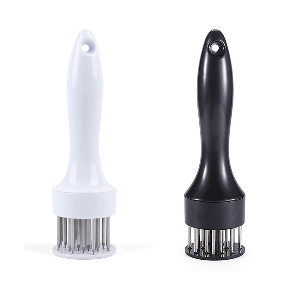 SUMPIGGER 2Pcs 21-Pin Stainless Steel Loose Meat Device Pine Meat Needle Kitchen Hammer Meat Hammer Steak Meat Beater Tender Meat Needle Maximize The Flavor of Beef, Pork, Steak, Chicken&Fish