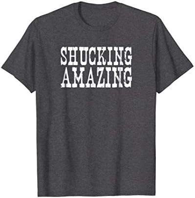 Mens Shucking Amazin T Shirt Funny Oysters Vintage Distressed Tee Large Dark Heather