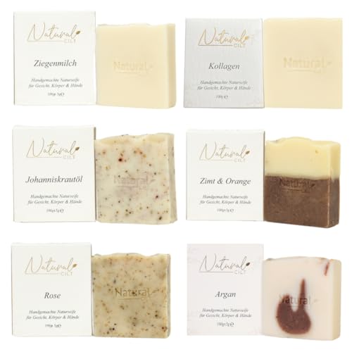 6x Natural Cilt Seife - Geschenkset - 100% Naturseife - ohne bedenkliche Inhaltsstoffe - Zertifiziert - Handgemacht - Duschseife für alle Hauttypen -