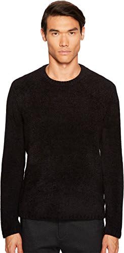 ATM Anthony Thomas Melillo Men's Chenille Crew Neck Sweater, Black, Medium