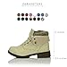 Women's DailyShoes Combat Style Lace Up Sweater Top Ankle Bootie With Pocket for Credit Card Knife Money Wallet Pocket Boots, 9,Beige PU,9 B(M) US