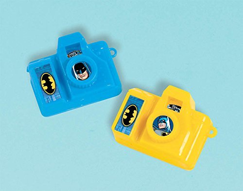 Awesome Batman  Birthday Party Clicking Mini Camera Favour, Blue/Yellow , 1 3/4