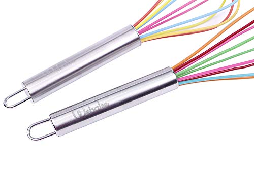 image for Webake 8 and 10 Inch Silicone Whisk Set of 4 Hand Wire Balloon Wisks f
