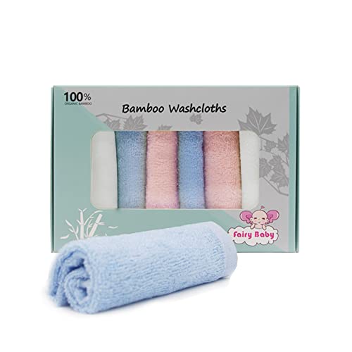 Baby Washcloths Organic Bamboo Bath Washcloth Reusable Face Towels Anti-Bacterial Soft Towel Set for Newborn, Adult and Infant(6 pack-30 * 30)