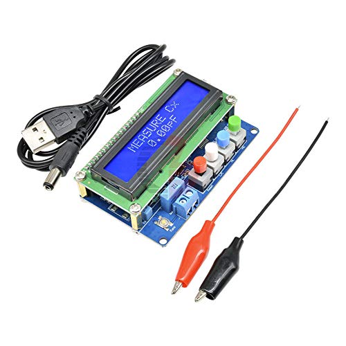 1602 LCD Digital L/C Meter Inductance Capacitance Tester Autoranging LC100-A Inductor Capacitor Meter with Alligator Test Clip