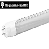 MegaUniversal - Brightest 18W 4-Feet T8 LED Tube Lights, Frosted Cover, 60W Fluorescent Tube Replacement (1-Pack, Cool White)