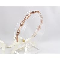 Rose Gold Beaded Bridal Tie Back Headband