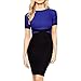WOOSEA Women's Elegant Colorblock Wear to Work Cocktail Party Pencil Dress