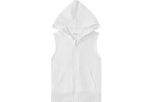 Spring&Gege Boys’ Full Zip Sleeveless Hooded Vest Basic Zipper Tank Tops Sweatshirt with Pockets