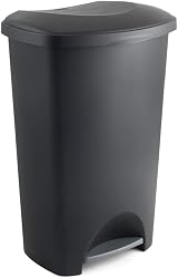 Addis 50 Litre Plastic Family Kitchen Bin with Pedal Black Silver