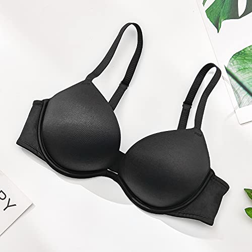 Wingslove Women's Push Up Bra Deep V Plunge Underwire TShirt Bra