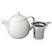 FORLIFE Curve Teapot with Infuser, 24-Ounce, White