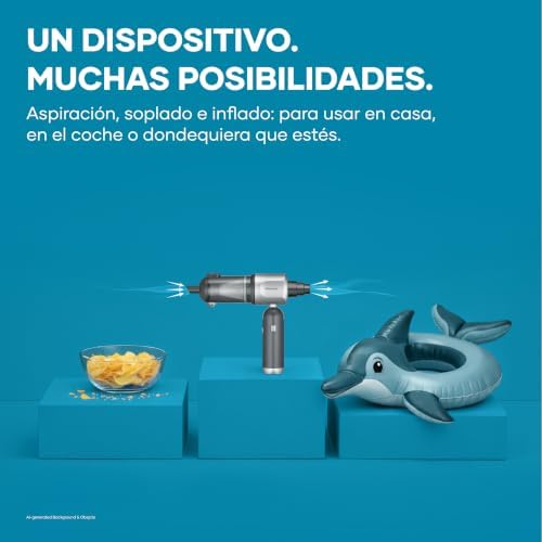 Aspirador de Mano 3 en 1,Potente Aspirador soplador de Aire e inflador, 120 W, 17000Pa, 3 Niveles, 240000rpm, S-Power Duoboost, Antracita, HV 7149