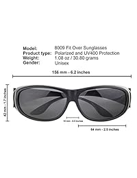 Gafas de sol ajustadas sobre estuche de lentes polarizadas Incluye anteojos recetados Gafas 100% de protección UV para hombres y mujeres