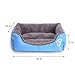 Giho Soft Washable Self-Warming Rectangular Dog Basket Bed with Fleece Lining, Small, Blue