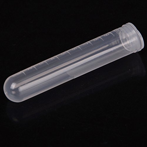 Buytra 100 Pack 10ML Plastic Lab Test Tube Vial Sample Container Centrifuge Tube with Snap Cap, Graduated, No-Leak