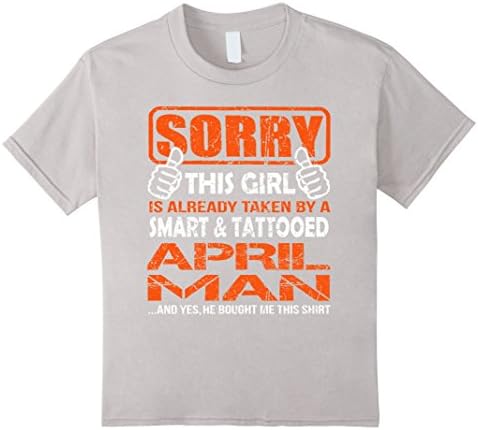 Kids this girl is taken by a smart and tattooed april man t-shirt 10 Silver