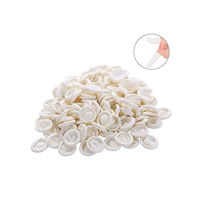 Disposable Latex Finger Cots,Anti-Static Rubber Fingertips Protective Finger Gloves for Medical Application, Nail Art, Electronic Repair, Painting, Jewelry Cleaning