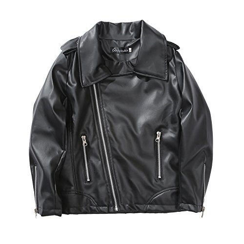 Encontrar Boys Girls Faux Leather Jacket Black 8