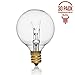 30 Pack of G40 Replacement Bulbs, 5 Watt G40 Globe Bulbs for String Lights, Candelabra Screw Base, Fits E12 and C7 Sockets, Indoor-Outdoor Use, Clear Glass G40 Bulbs, Secure and Convenient Packaging