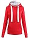Luna Flower Women's Slim Pullover Fleece Interior Kangaroo Pocket Hoodie Tops