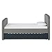 DHP Jesse Kids Upholstered Daybed and Bed Frame with Trundle and Wooden Slat Support, Twin Size - Grey Linen