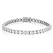 Silver Tone 4mm Round Cut Tennis Bracelet High Quality 7.75 Inches