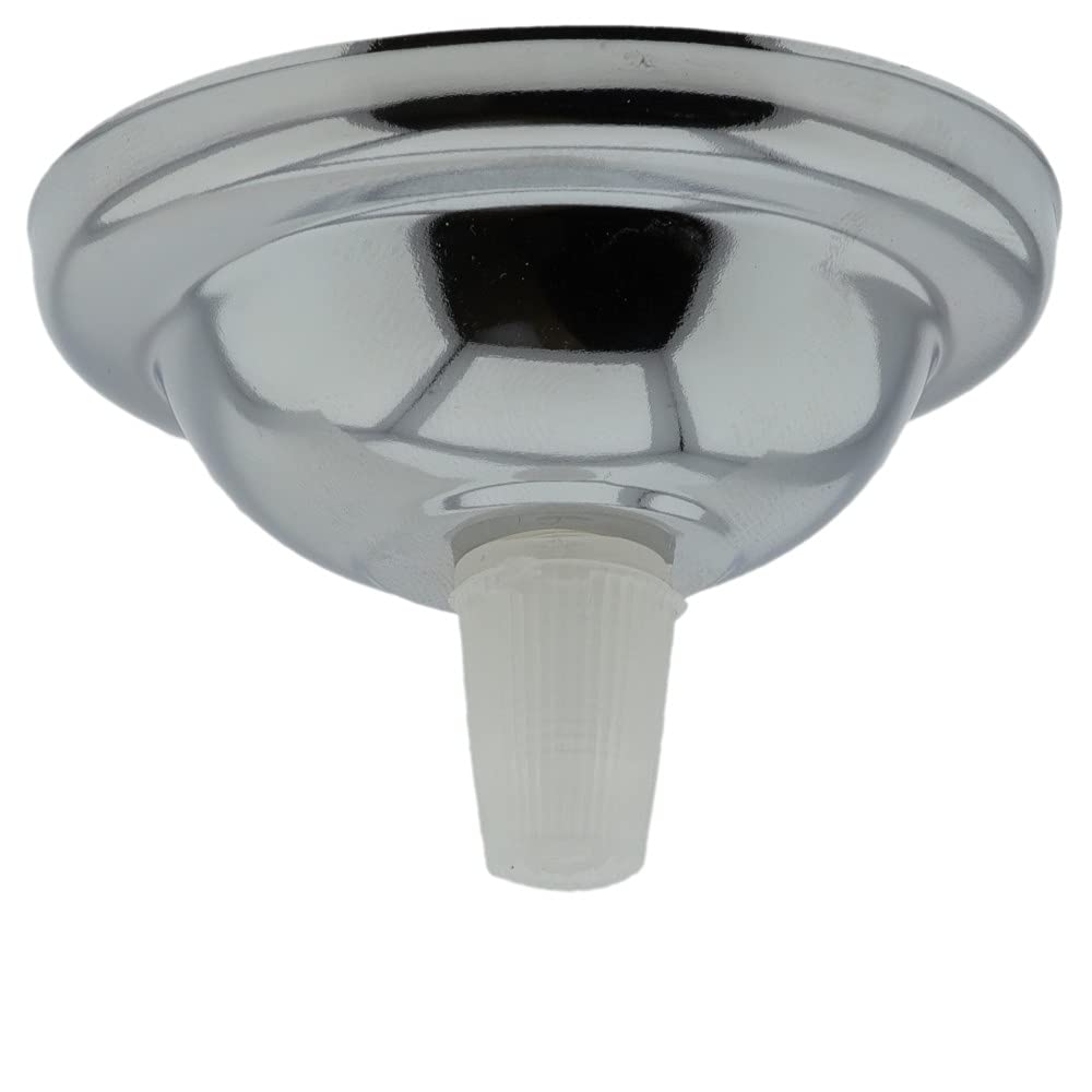 Art Deco Emporium Small (67mm) Period Styled Nylon Ceiling Rose with a Nylon Cord Grip in Chrome Finish