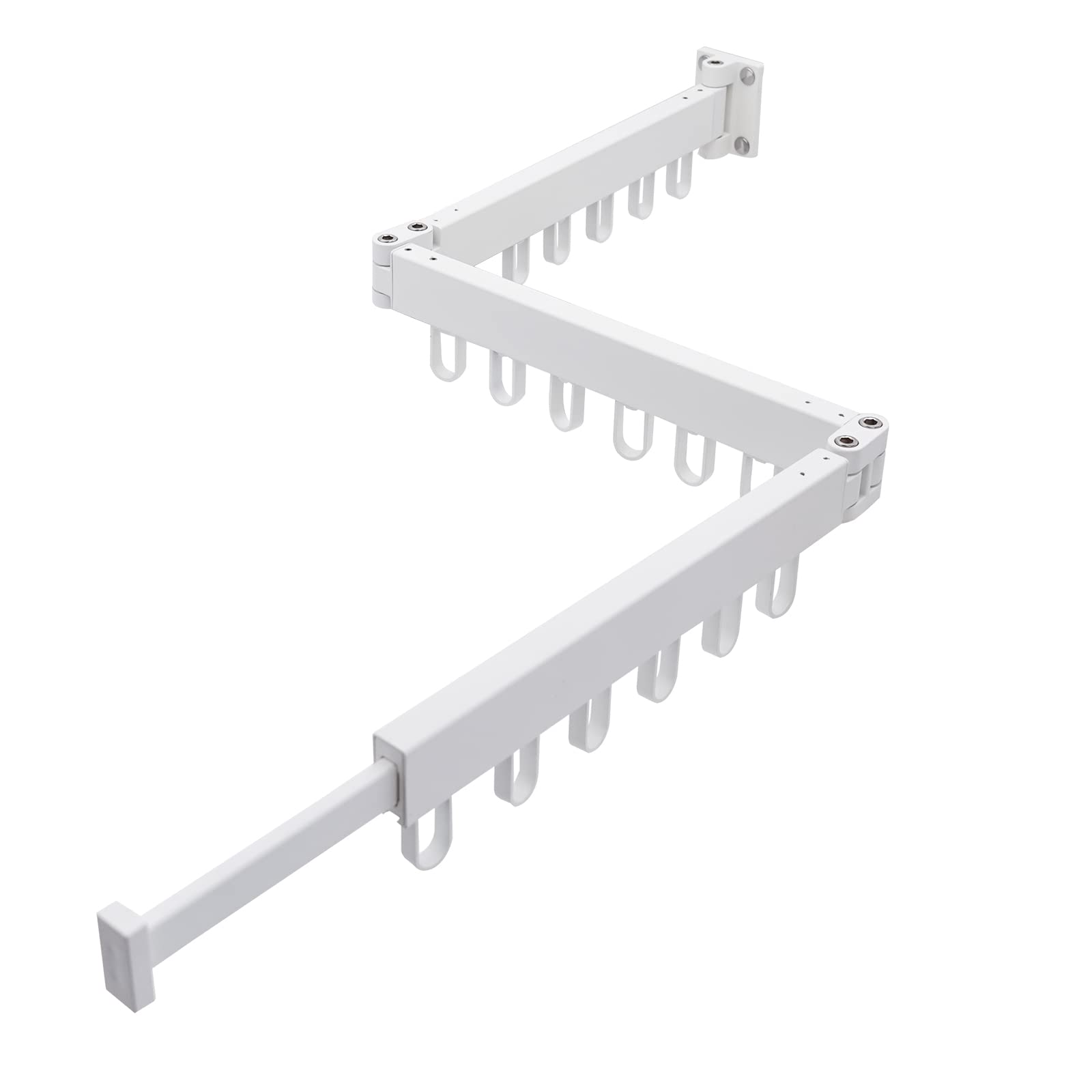 MUYIRTED Clothes Drying Rack Wall Mounted Clothes Airer Indoor Folding, 128CM Laundry Drying Rack Aluminum Clothes Dryer For Balcony And Bathroom, White, 3 Tier