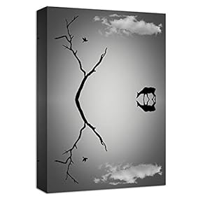 Canvas Wall Art Lonely Animal Painting Artwork for Home Prints Framed - 12x18 inches