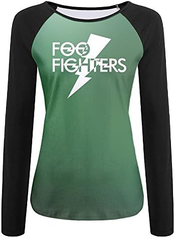 HDKSHX Women's Foo Fighters FF Logo Custom Raglan Baseball Tee Shirts