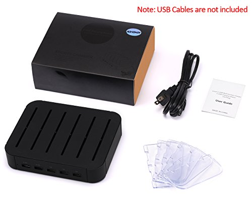Univeral Detachable 5-Port USB Charging Station with Removable Baffles Organizer for Virtually All Other USB Enabled Devices