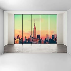 Wall Mural 3D Cityscape Removable Wallpaper Wall Sticker for Bedroom Living Room - 66x96 inches
