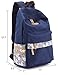 Leaper Canvas Backpack Bag Travel Daypack Handbag Navy Blue