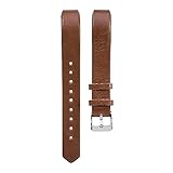 For Fitbit Alta / Alta HR Bands, KOBWA Soft Leather Metal Buckle Replacement Bracelet Wristband for Fitbit Alta/Alta HR Watch