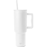 Simple Modern 40 oz Trek Tumbler with Handle and Straw Lid | Cup Holder Friendly Insulated Stainless Steel Travel Mug | Winter White