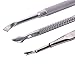 BEZOX Professional Cuticle Pusher Kit Stainless Steel Dual-Ended Nail Cleaner Trimmer & Callus Removal Fork - 3 PCS Pack