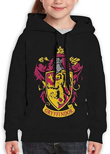 Guiping Harry Potter House Gryffindor Teen Hooded Sweate Sweatshirt Black