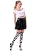 Women’s Extra Long Striped Socks Over Knee High Opaque Stockings (Black & White)