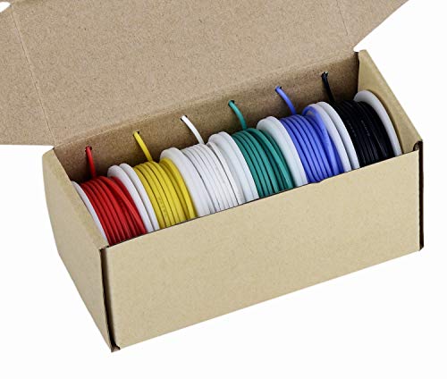 18awg Electronic Wire Kit,Flexible Silicone Wire 6 Color 18 Gauge Hook Up Wire(6 different colored 13 Feet spools) 600V Stranded Wire automotive wiring - Thumbnail 3
