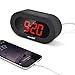REACHER Easy Snooze and Time Setting Digital Alarm Clock, Charging Station Phone Charger with USB Port, Battery Backup for Android Phone iPhone Tablet ipad (Black)