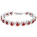 EVER FAITH Red Ruby CZ July Birthstone Gorgeous Heart-Shaped Roman Tennis Bracelet for Women, Prom