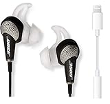 Bose QuietComfort 20 In-Ear Noise Cancelling Headphones for Apple Devices, Black Bundle with Lightning to 3.5mm Adapter Bose QuietComfort 20 In-Ear Noise Cancelling Headphones for Apple Devices, Black Bundle with Lightning to 3.5mm Adapter